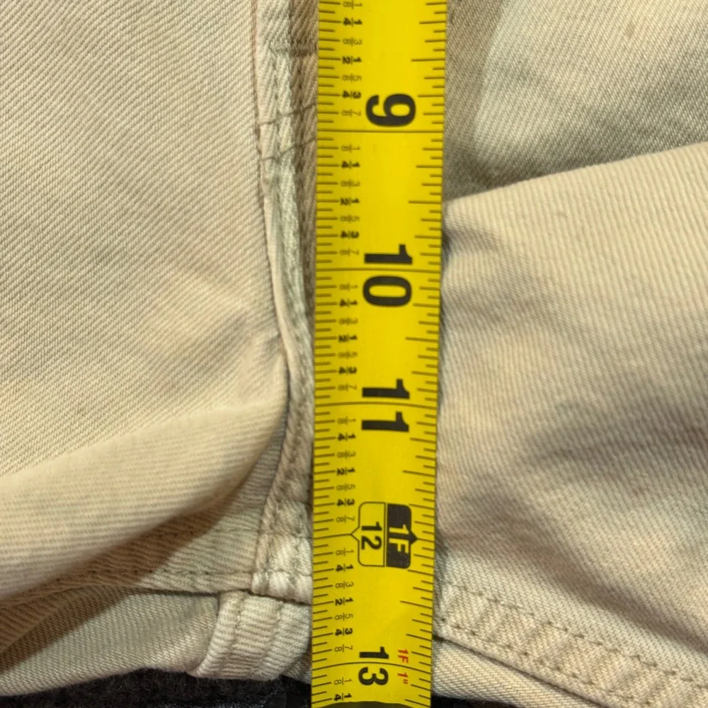 Vintage USA Made Levi's 550 Relaxed Fit Denim Shorts W38 Blank Tab Stone Khaki